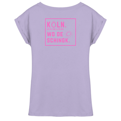 Wo de Sonn schingk - Köln Druck Rücken - Womens Extended Shoulder T-Shirt
