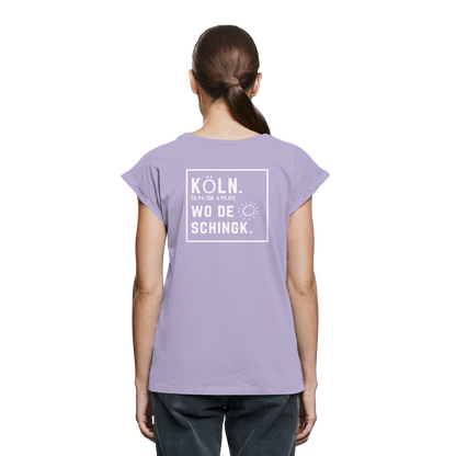 Wo de Sonn schingk - Köln Druck Rücken  - Womens Extended Shoulder T-Shirt