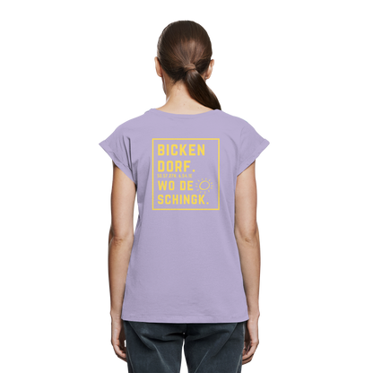 Wo de Sonn schingk - Bickendorf Druck Rücken - Womens Extended Shoulder T-Shirt