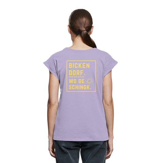 Wo de Sonn schingk - Bickendorf Druck Rücken - Womens Extended Shoulder T-Shirt