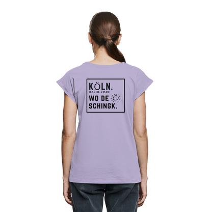 Wo de Sonn schingk - Köln Druck Rücken  - Womens Extended Shoulder T-Shirt
