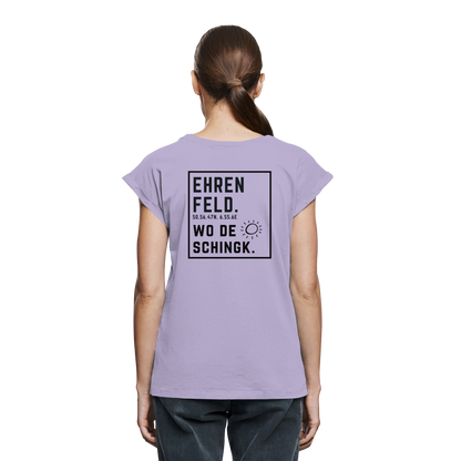 Wo de Sonn schingk - Ehrenfeld Druck Rücken - Womens Extended Shoulder T-Shirt