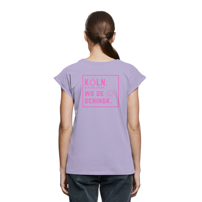 Wo de Sonn schingk - Köln Druck Rücken - Womens Extended Shoulder T-Shirt