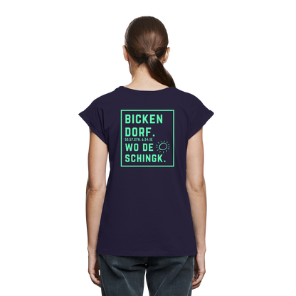 Wo de Sonn schingk - Bickendorf Druck Rücken - Womens Extended Shoulder T-Shirt