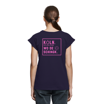 Wo de Sonn schingk - Köln Druck Rücken - Womens Extended Shoulder T-Shirt