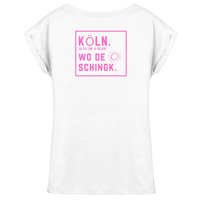 Wo de Sonn schingk - Köln Druck Rücken - Womens Extended Shoulder T-Shirt