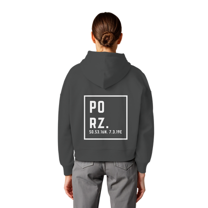 Porz Koordinaten (großer Druck Rücken) - Womens Organic Boxcut Hoodie