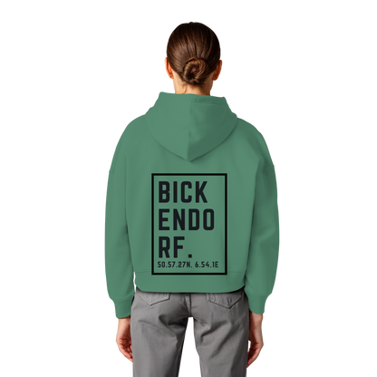Bickendorf Koordinaten (großer Druck auf dem Rücken) - Womens Organic Boxcut Hoodie