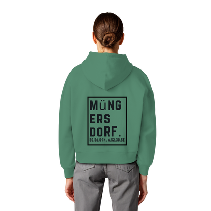 Müngersdorf Koordinaten (großer Druck auf dem Rücken) - Womens Organic Boxcut Hoodie