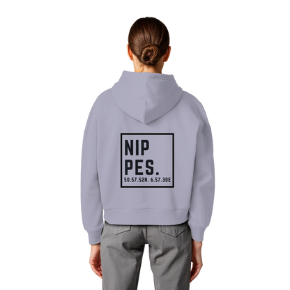 Nippes Koordinaten (großer Druck auf dem Rücken) - Womens Organic Boxcut Hoodie