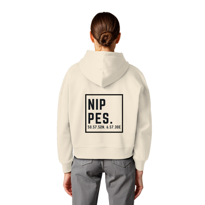 Nippes Koordinaten (großer Druck auf dem Rücken) - Womens Organic Boxcut Hoodie