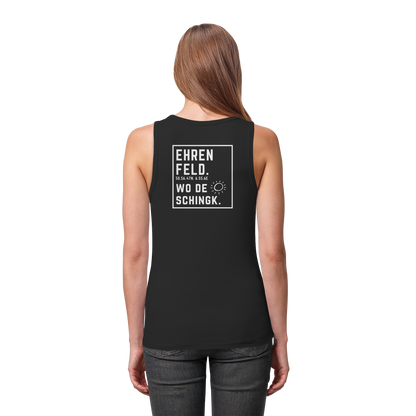Wo de Sonn schingk - Ehrenfeld Druck Rücken  - Womens Organic Fitted Tank Top