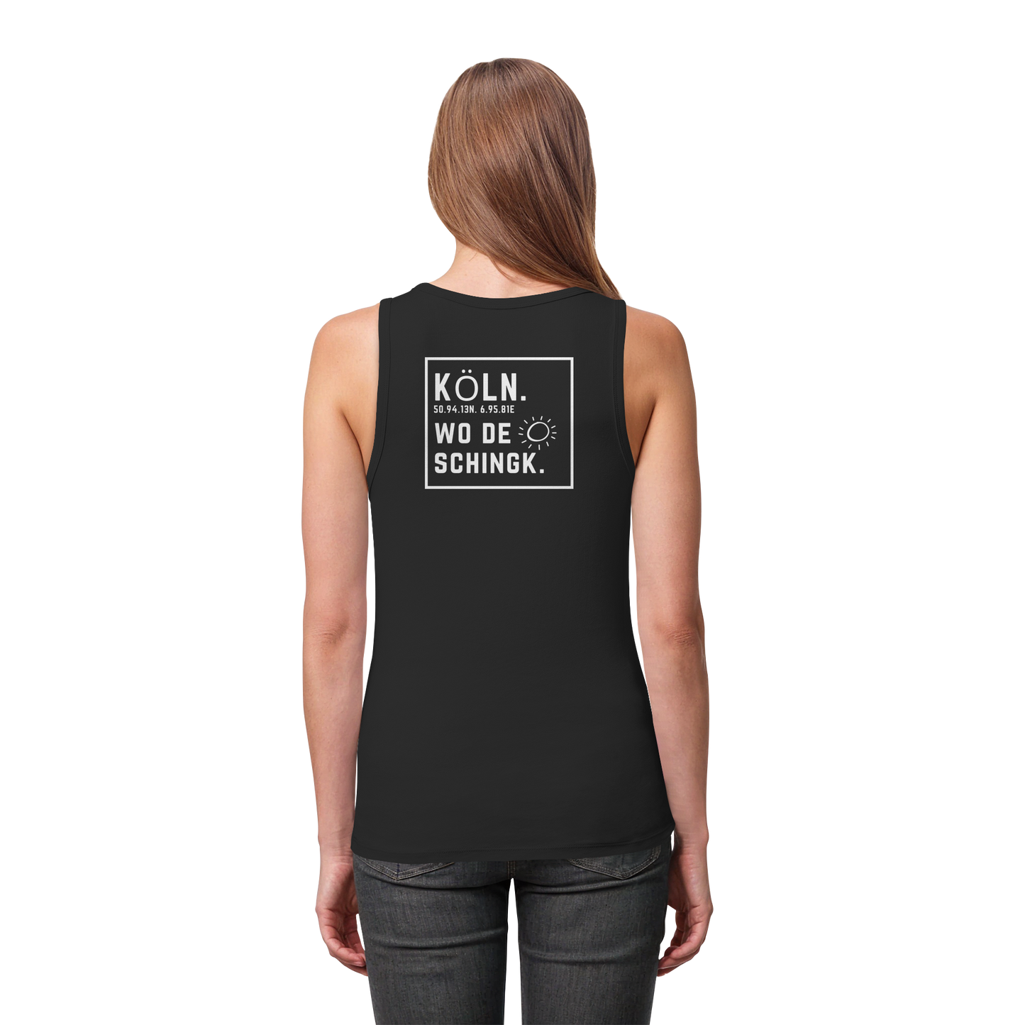 Wo de Sonn schingk - Köln Druck Rücken  - Womens Organic Fitted Tank Top