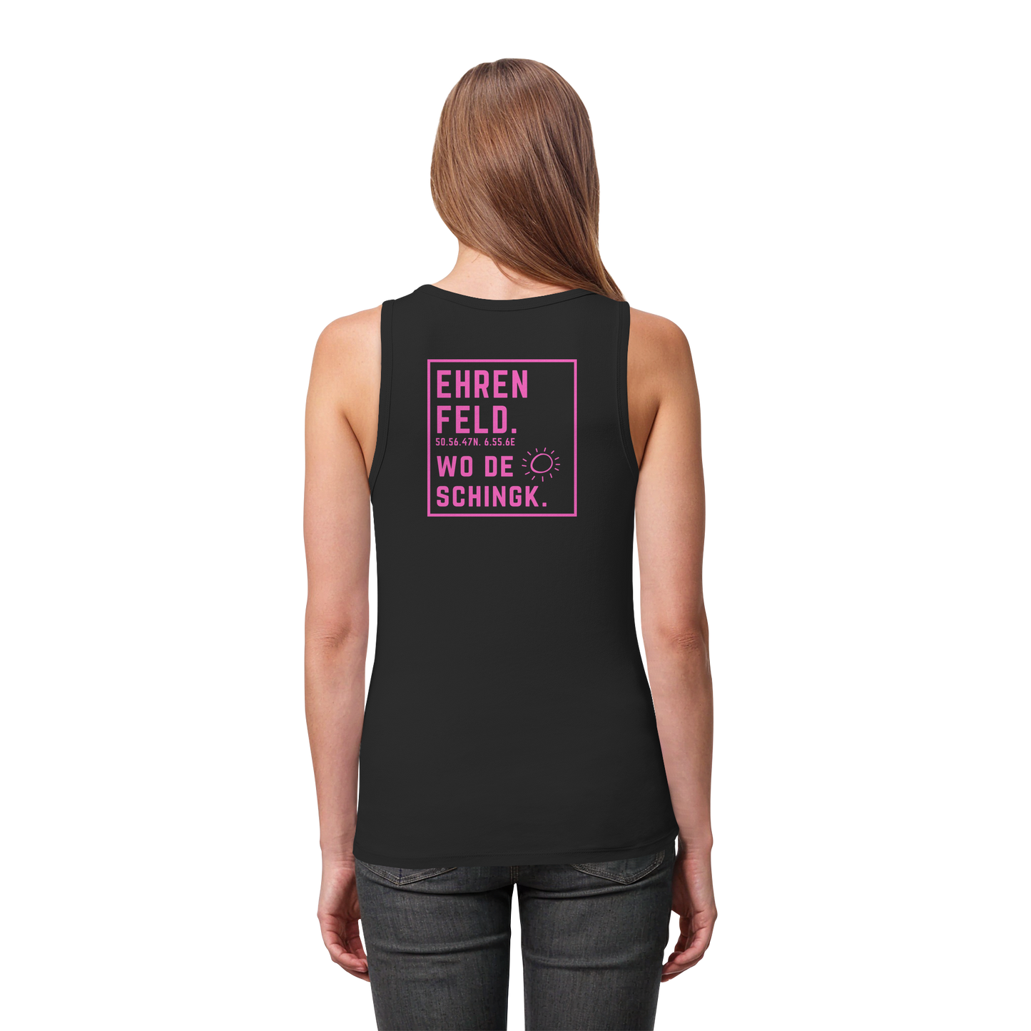 Wo de Sonn schingk - Ehrenfeld Druck Rücken  - Womens Organic Fitted Tank Top