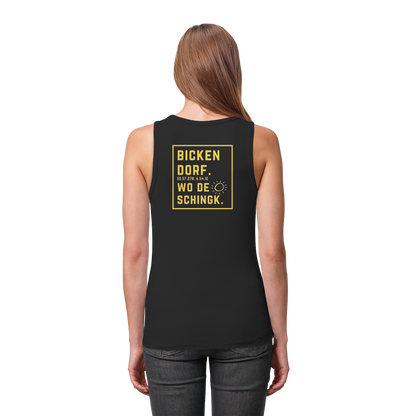 Wo de Sonn schingk - Bickendorf Druck Rücken - Womens Organic Fitted Tank Top