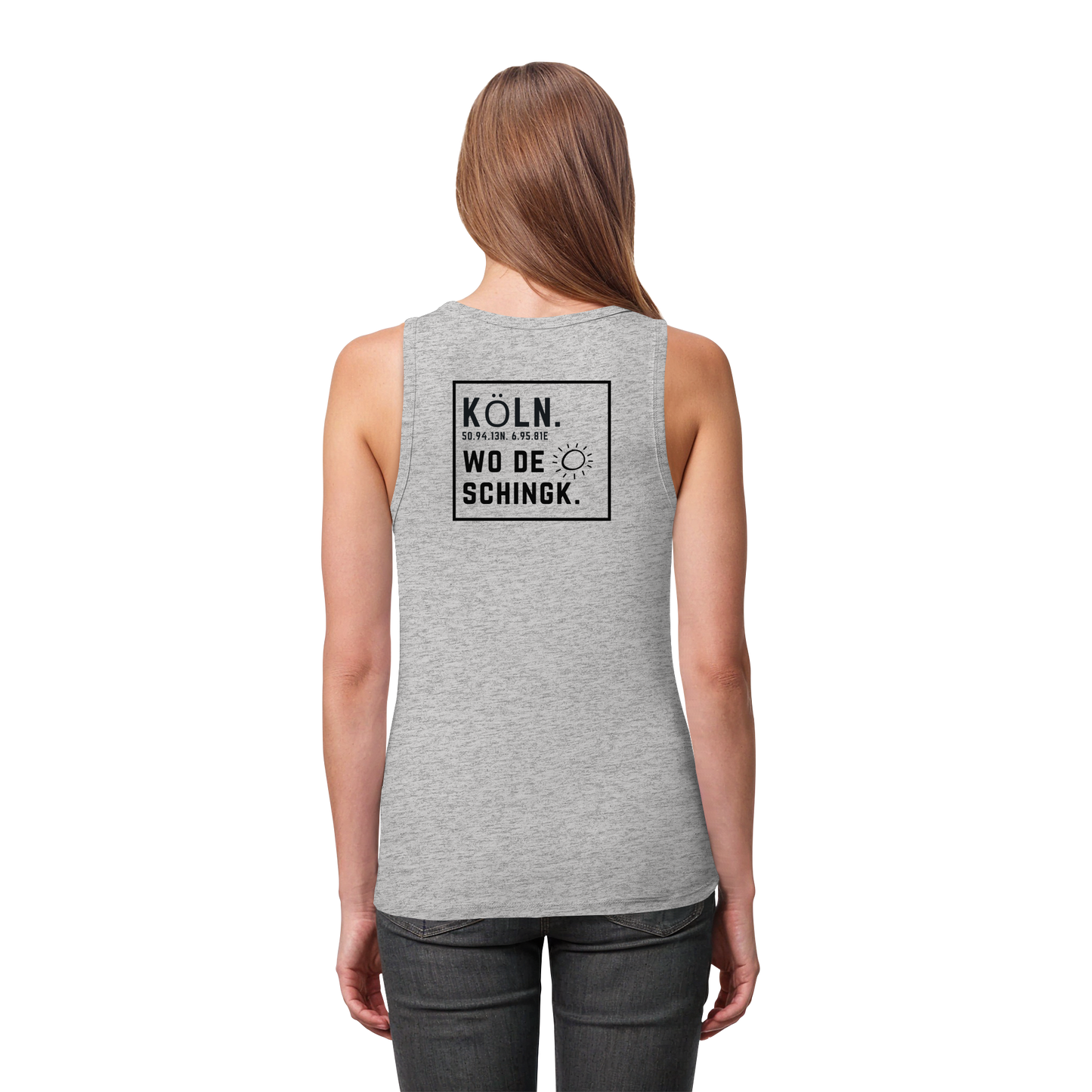 Wo de Sonn schingk - Köln Druck Rücken  - Womens Organic Fitted Tank Top