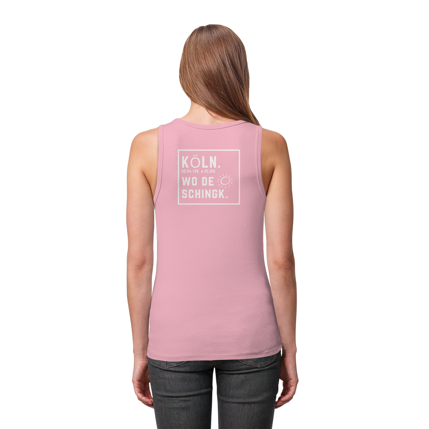 Wo de Sonn schingk - Köln Druck Rücken  - Womens Organic Fitted Tank Top