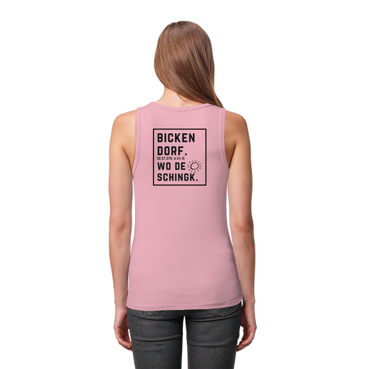 Wo de Sonn schingk - Bickendorf Druck Rücken - Womens Organic Fitted Tank Top