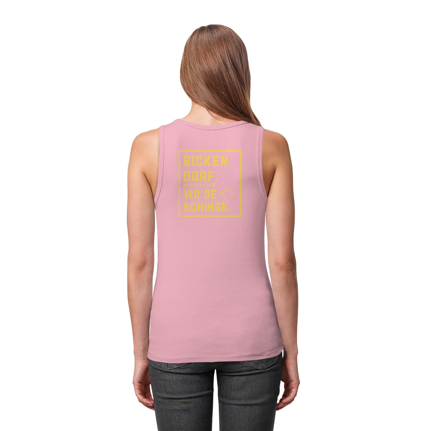 Wo de Sonn schingk - Bickendorf Druck Rücken - Womens Organic Fitted Tank Top