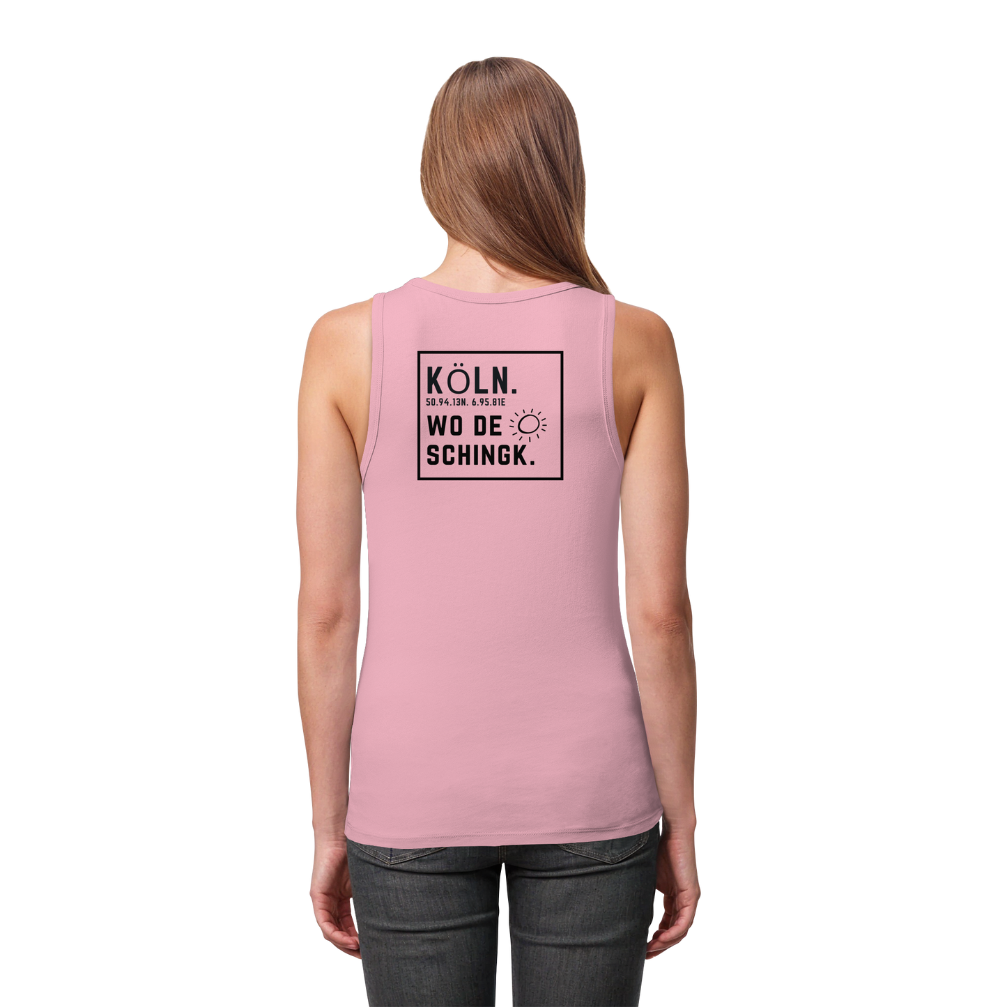 Wo de Sonn schingk - Köln Druck Rücken  - Womens Organic Fitted Tank Top