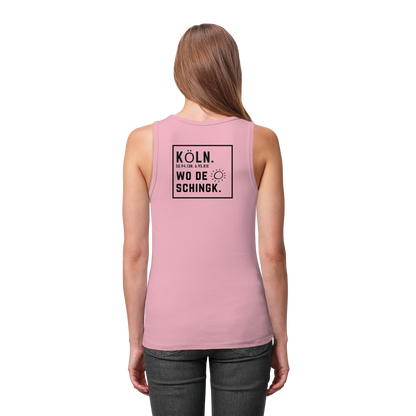 Wo de Sonn schingk - Köln Druck Rücken  - Womens Organic Fitted Tank Top