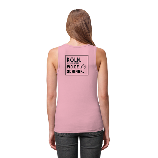 Wo de Sonn schingk - Köln Druck Rücken  - Womens Organic Fitted Tank Top