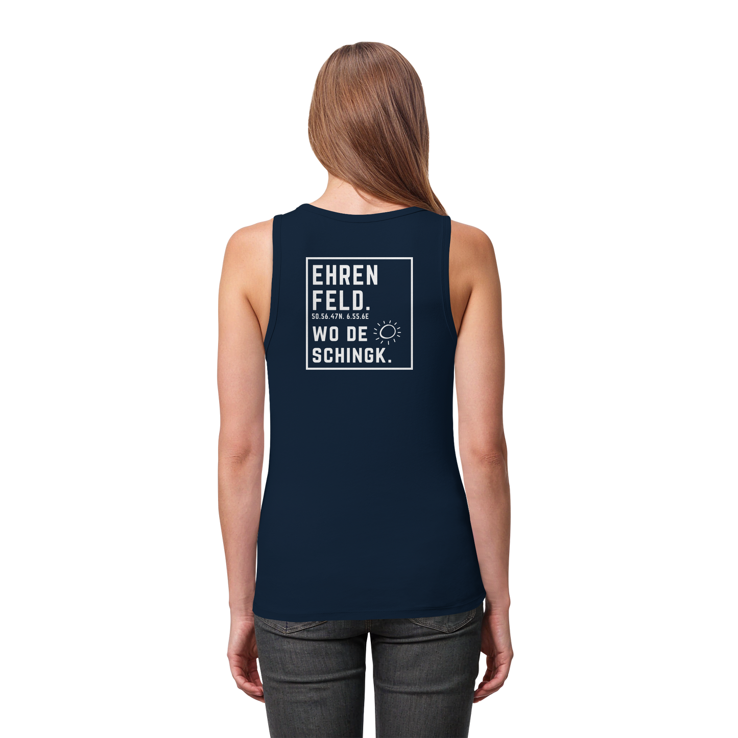 Wo de Sonn schingk - Ehrenfeld Druck Rücken  - Womens Organic Fitted Tank Top