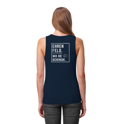 Wo de Sonn schingk - Ehrenfeld Druck Rücken  - Womens Organic Fitted Tank Top