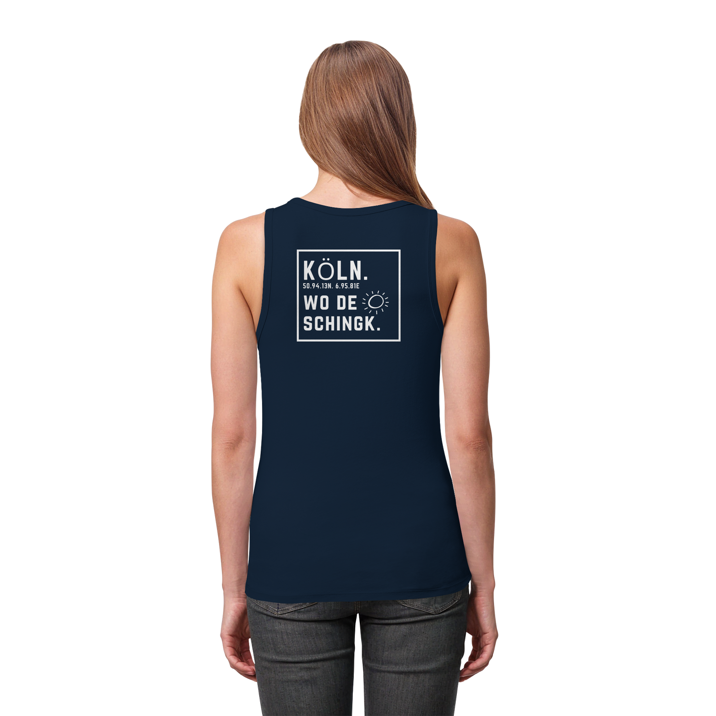 Wo de Sonn schingk - Köln Druck Rücken  - Womens Organic Fitted Tank Top