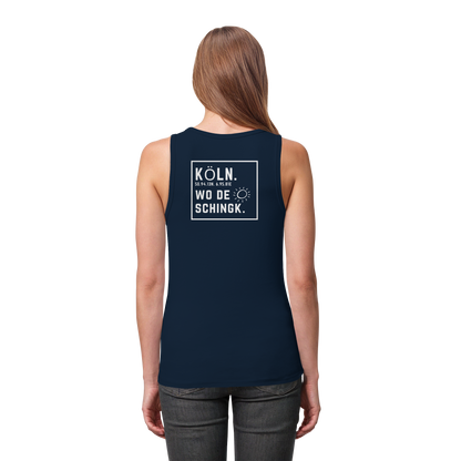 Wo de Sonn schingk - Köln Druck Rücken  - Womens Organic Fitted Tank Top