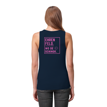 Wo de Sonn schingk - Ehrenfeld Druck Rücken  - Womens Organic Fitted Tank Top