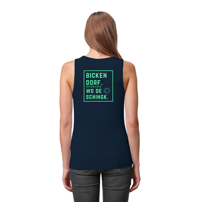 Wo de Sonn schingk - Bickendorf Druck Rücken - Womens Organic Fitted Tank Top
