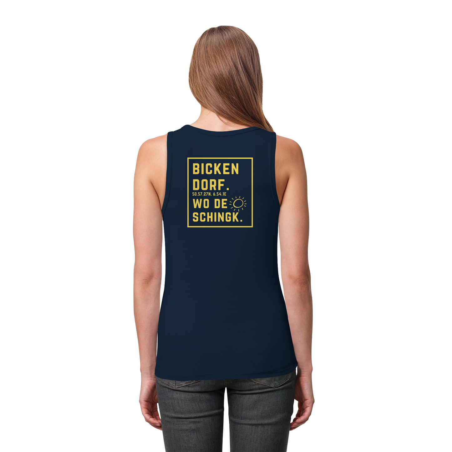 Wo de Sonn schingk - Bickendorf Druck Rücken - Womens Organic Fitted Tank Top
