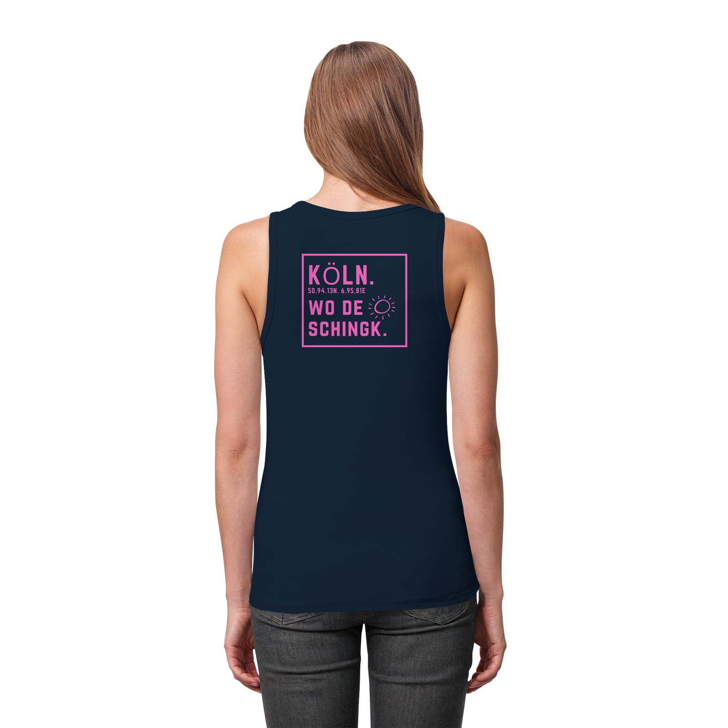 Wo de Sonn schingk - Köln Druck Rücken - Womens Organic Fitted Tank Top
