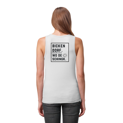 Wo de Sonn schingk - Bickendorf Druck Rücken - Womens Organic Fitted Tank Top