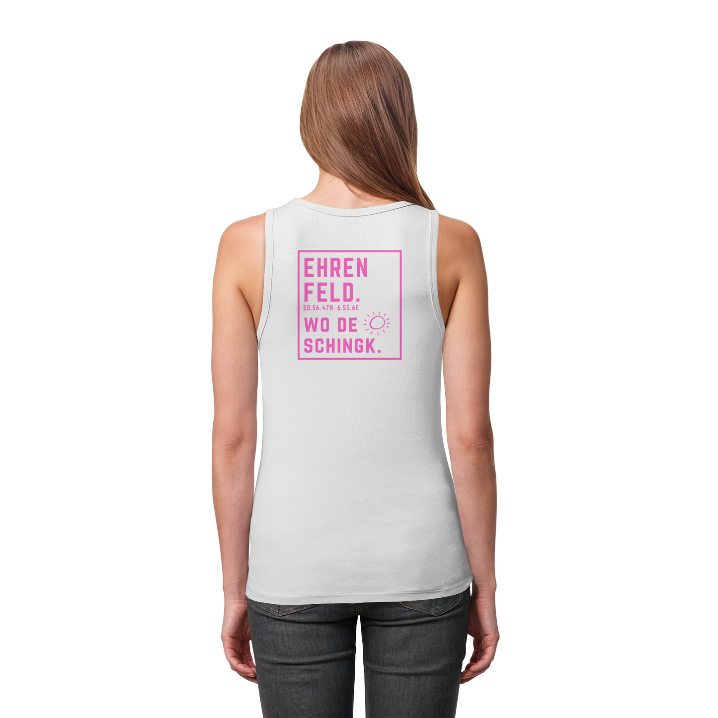 Wo de Sonn schingk - Ehrenfeld Druck Rücken  - Womens Organic Fitted Tank Top