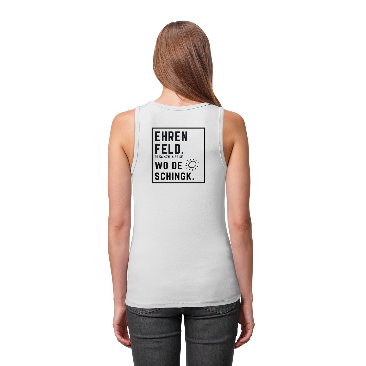Wo de Sonn schingk - Ehrenfeld Druck Rücken - Womens Organic Fitted Tank Top