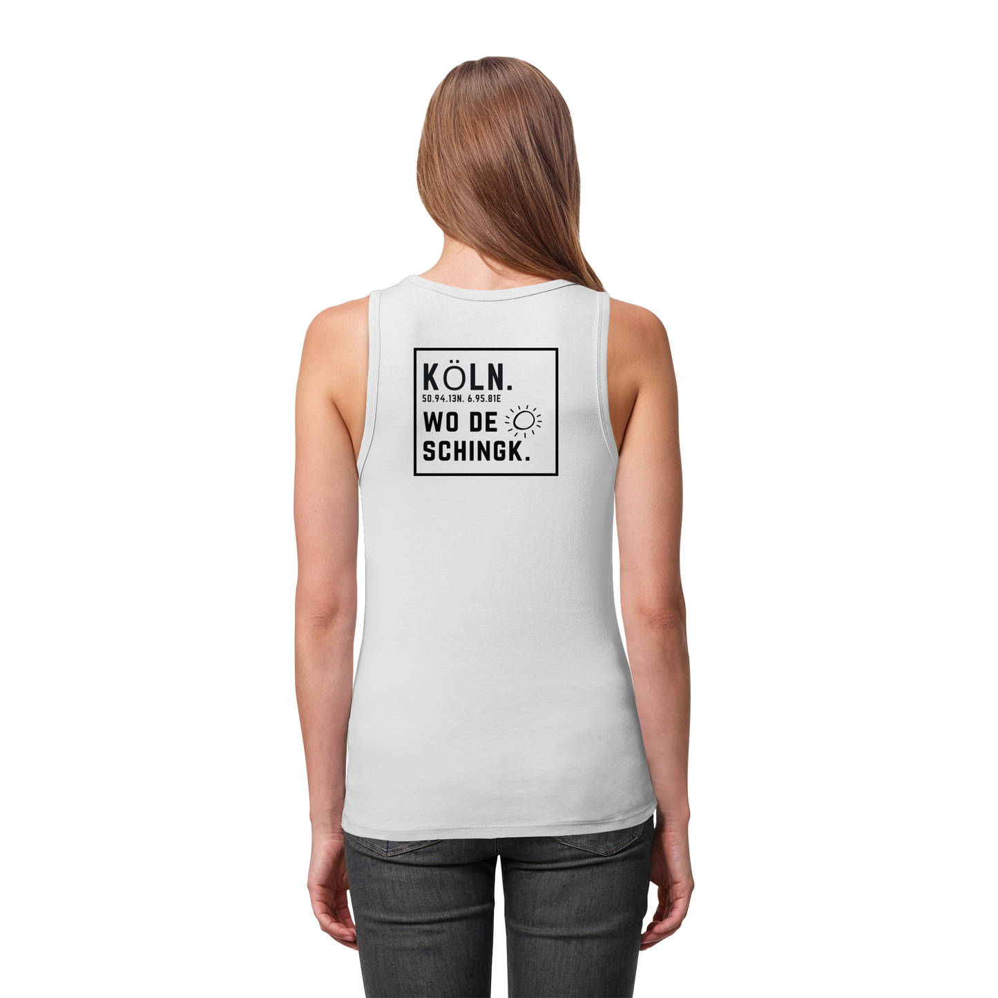 Wo de Sonn schingk - Köln Druck Rücken  - Womens Organic Fitted Tank Top