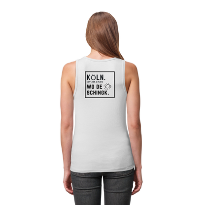 Wo de Sonn schingk - Köln Druck Rücken  - Womens Organic Fitted Tank Top