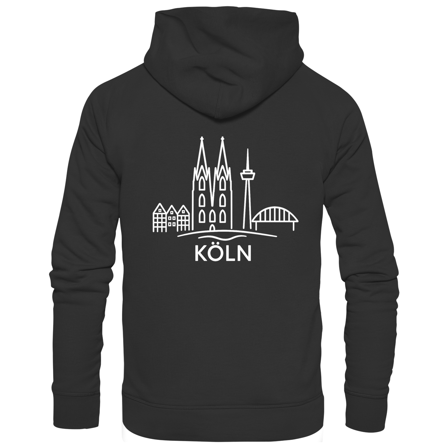 Köln Skyline (großer Druck auf dem Rücken) - Zipper