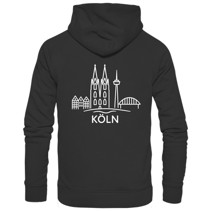 Köln Skyline (großer Druck auf dem Rücken) - Zipper