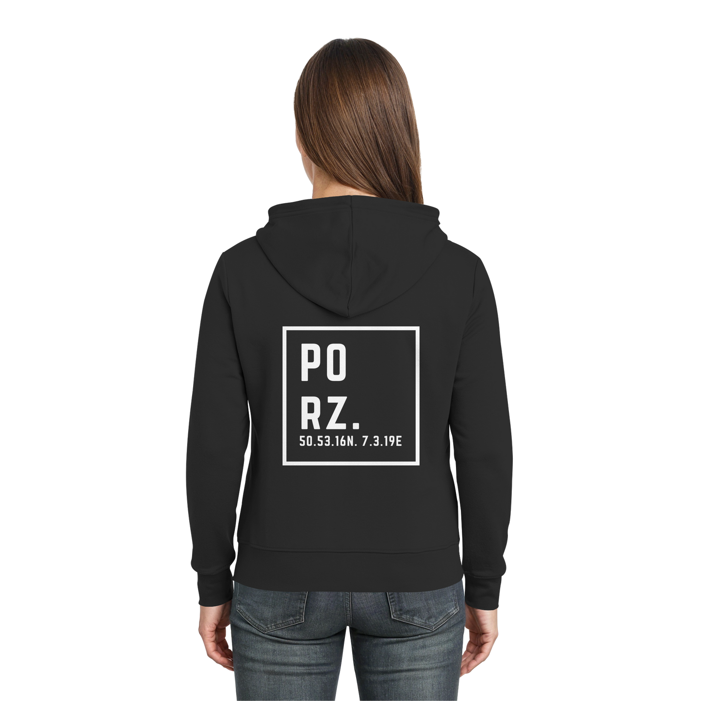 Porz Koordinaten (großer Druck Rücken) - Zipper