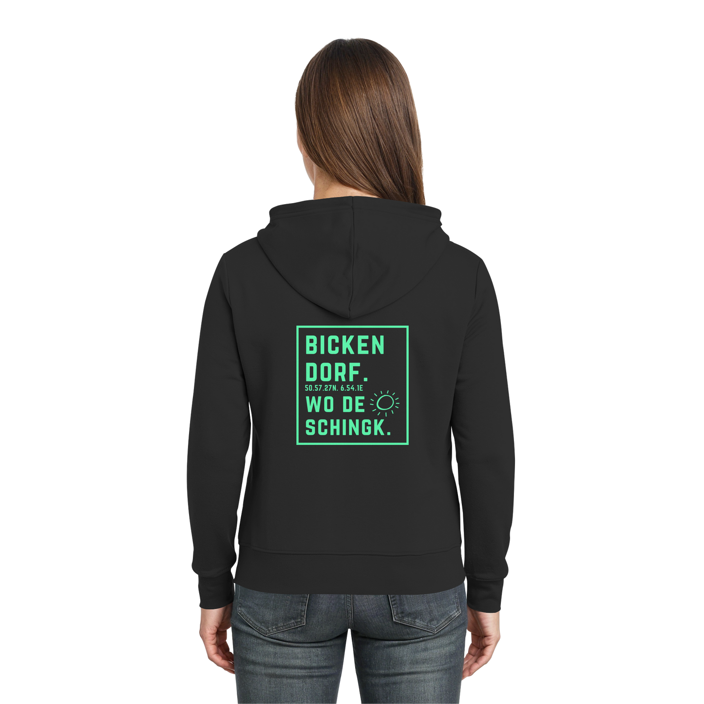 Wo de Sonn schingk - Bickendorf Druck Rücken - Zipper