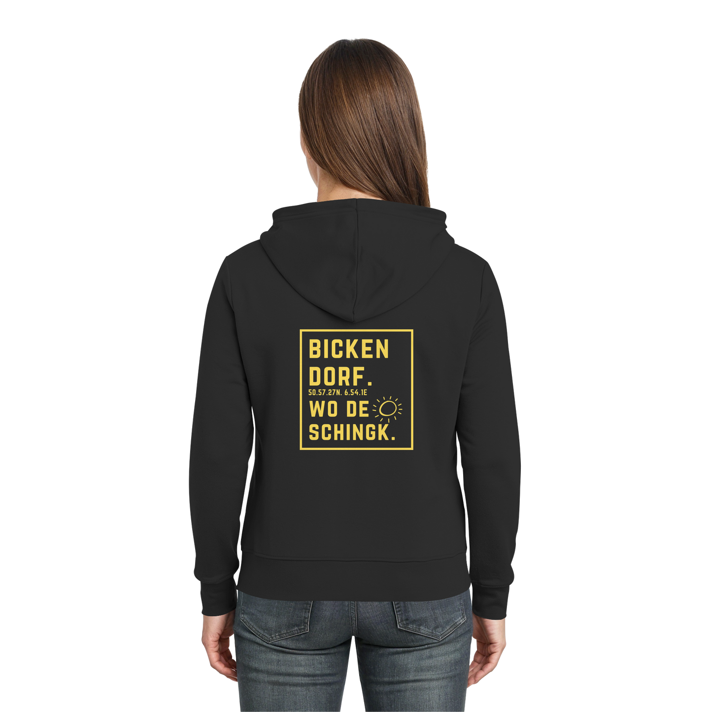Wo de Sonn schingk - Bickendorf Druck Rücken - Zipper
