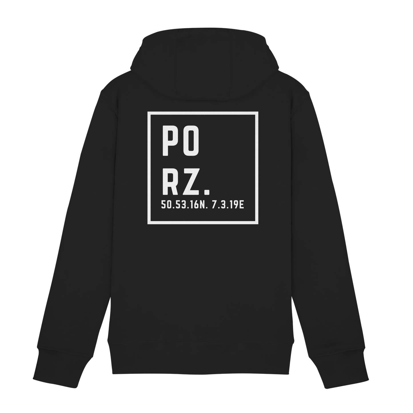 Porz Koordinaten (großer Druck Rücken) - Zipper