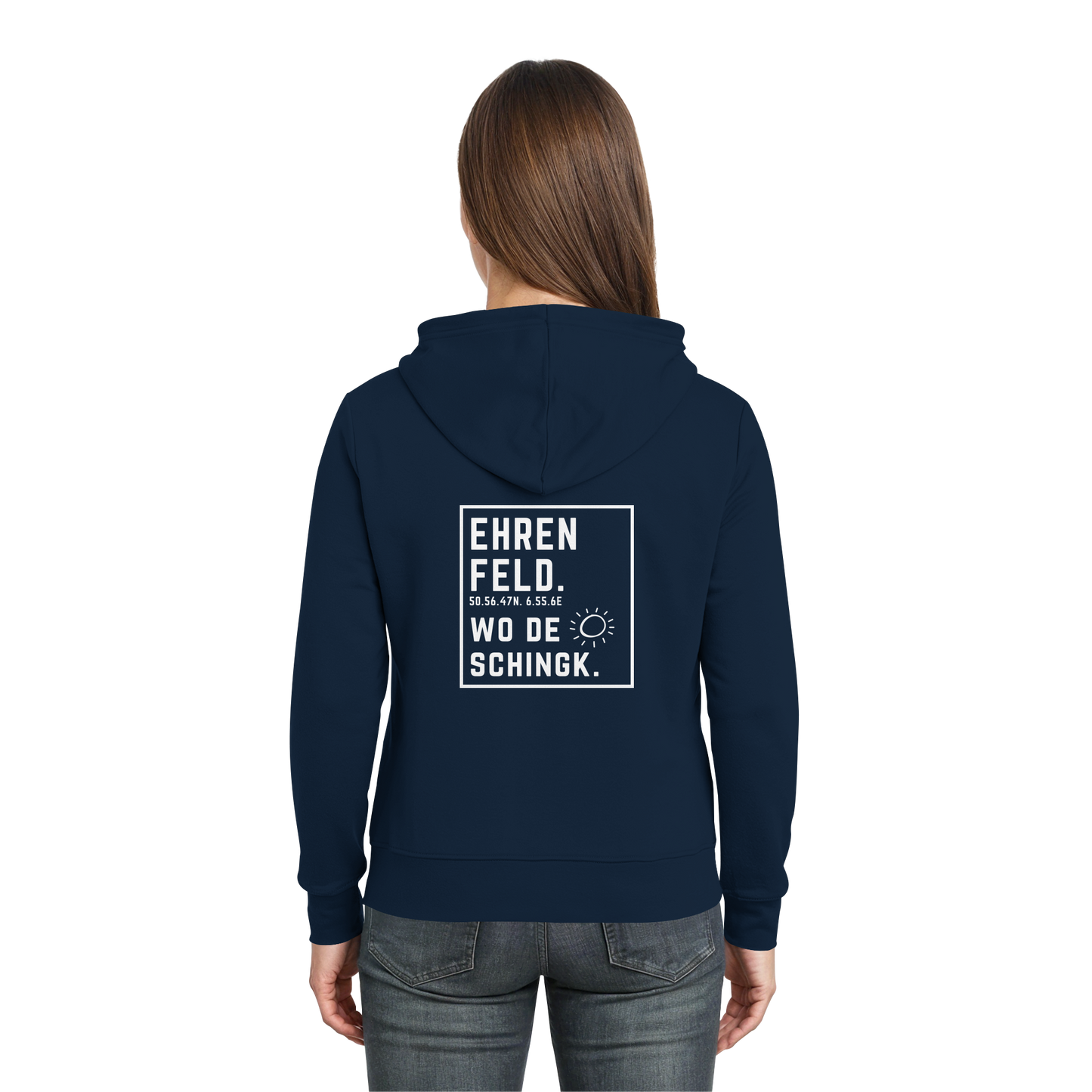 Wo de Sonn schingk - Ehrenfeld Druck Rücken  - Zipper
