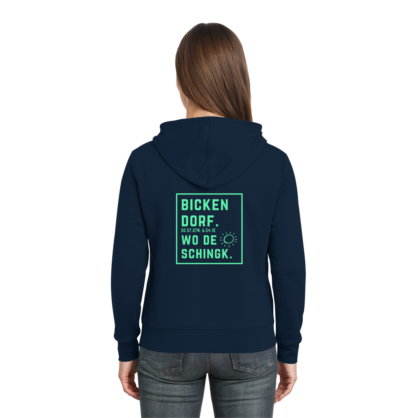 Wo de Sonn schingk - Bickendorf Druck Rücken - Zipper