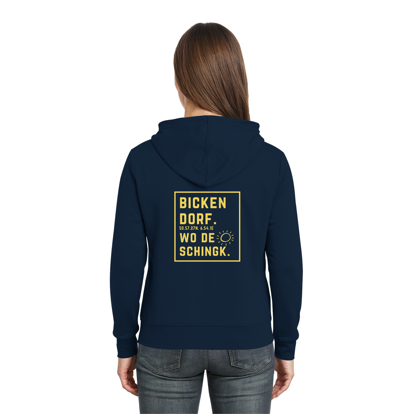 Wo de Sonn schingk - Bickendorf Druck Rücken - Zipper