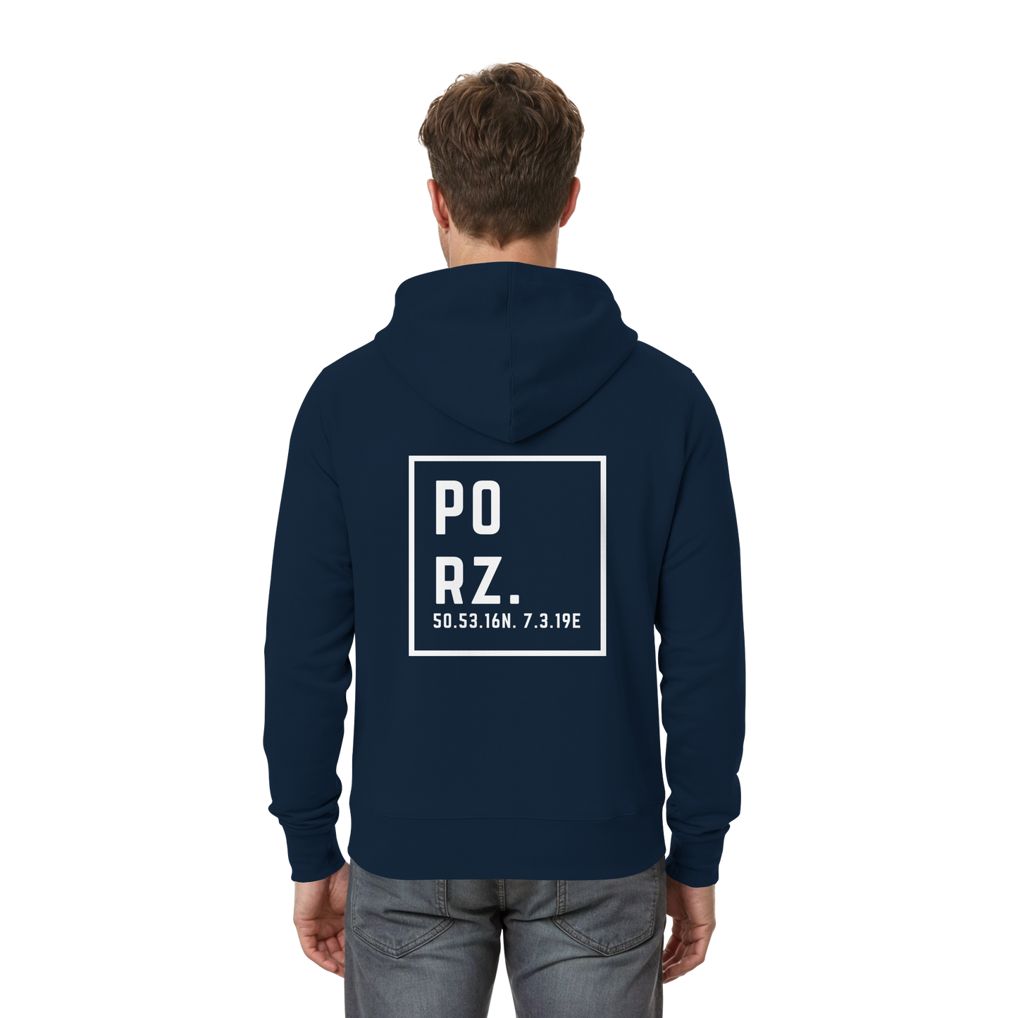 Porz Koordinaten (großer Druck Rücken) - Zipper
