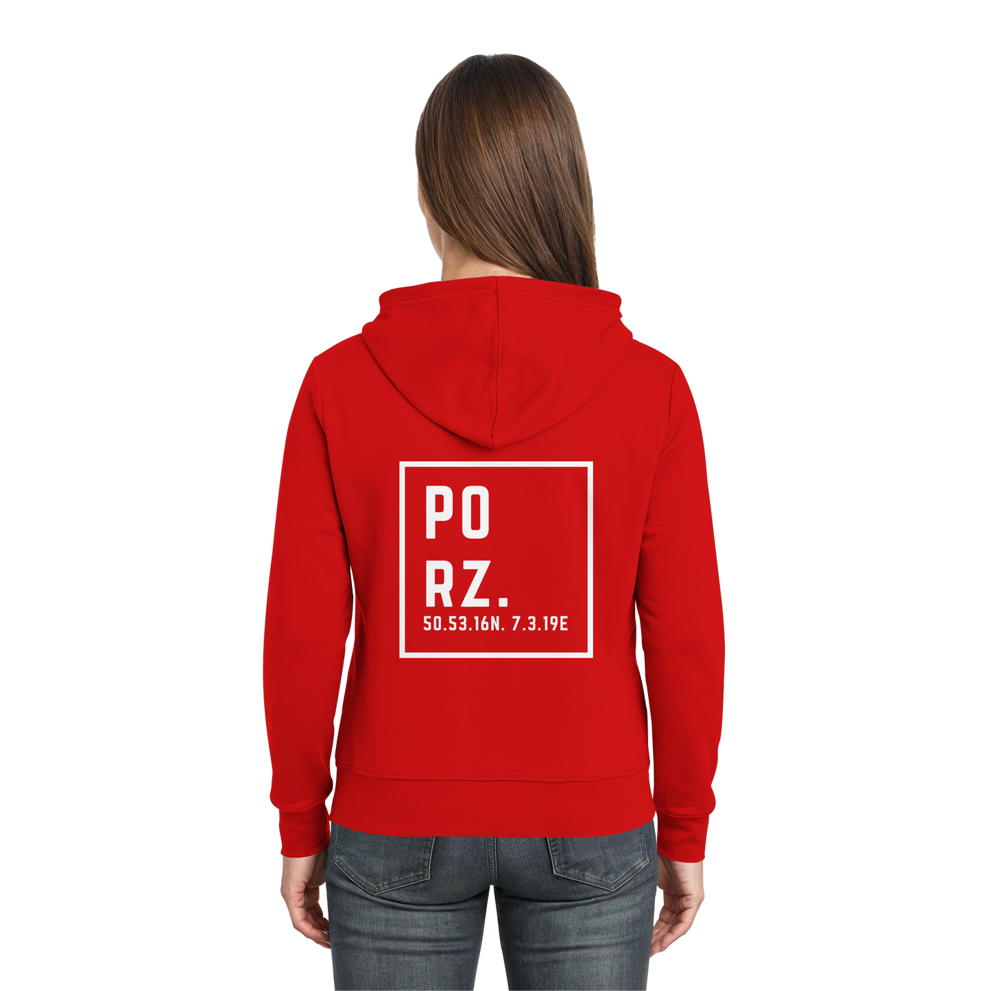 Porz Koordinaten (großer Druck Rücken) - Zipper